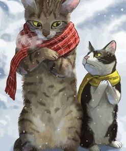 Cat and Scarf Animal Paint By Numbers