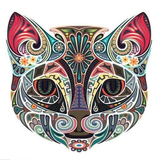 Finalizing Ornamental Cat Mandala Artwork