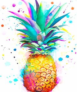 Colorful Pineapple Splash Paint By Numbers
