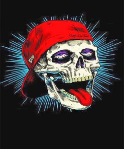 Stylish Skull Tongue Out Paint By Numbers