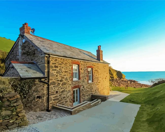 finalizing the Cornwall Coastal Cottage artwork