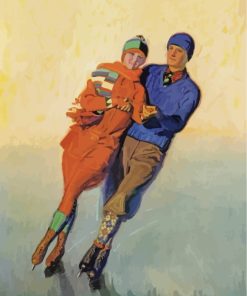 Couples Skating Together Paint By Numbers