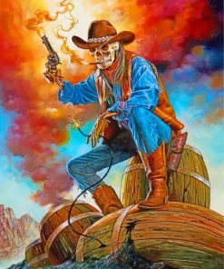 Cowboy Skull Skeleton Paint By Numbers