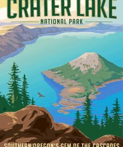 Crater Lake Scenic Paint By Numbers