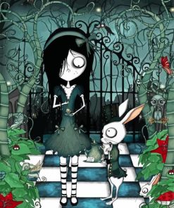 Creepy Alice and Rabbit Paint By Numbers