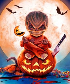 Creepy Halloween Sam Paint By Numbers