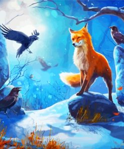 Crows and Foxes Wildlife Paint By Numbers