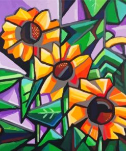 Abstract Cubist Sunflowers Paint By Numbers