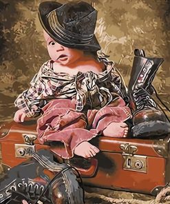 Cute Child in Oversized Clothes Paint By Numbers