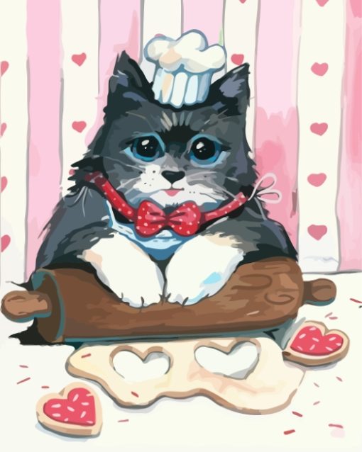 Cute-Cat-Cooking-paint-by-numbers