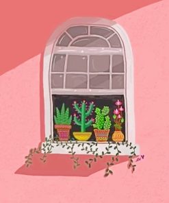 Green Aesthetic Window Paint By Numbers