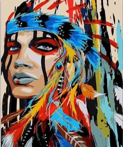 Colorful Native American Woman Paint By Numbers