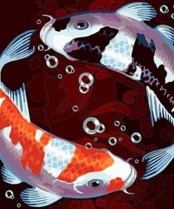 Two Koi Fish Serenity Paint By Numbers