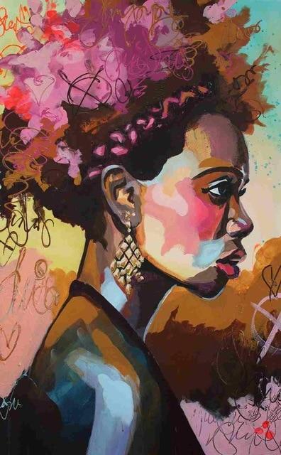 Finalizing Young African Woman artwork