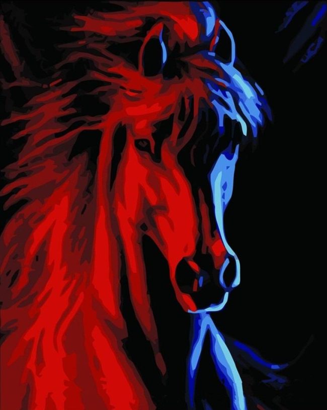 Red Horse Animal Painting Paint By Numbers