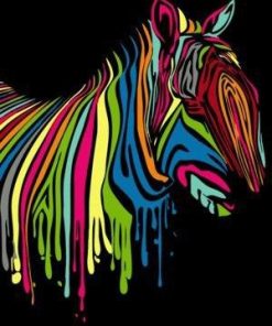 Colorful Zebra Horse Paint By Numbers