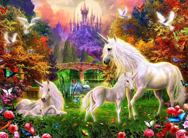 Heavenly Unicorn and Foal Paint By Numbers