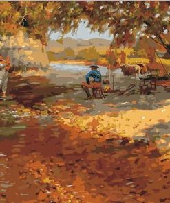 River Camping Scene Paint By Numbers