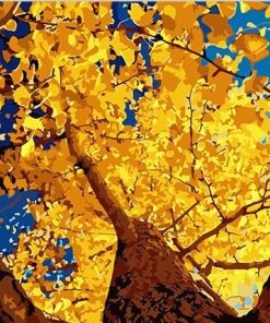Golden Autumn Ginkgo Mountains Paint By Numbers