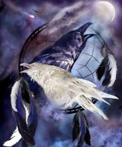 Black and White Crows Paint By Numbers