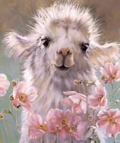 Baby Llama and Flowers Paint By Numbers