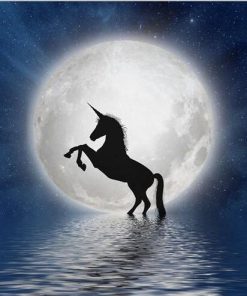 Unicorn Moonlit Silhouette Paint By Numbers