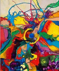 Colorful Abstract Collision Paint By Numbers