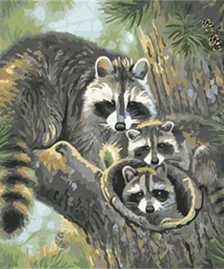 Raccoon Family Art Paint By Numbers
