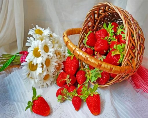 Daisies-And-Strawberries-paint-by-number