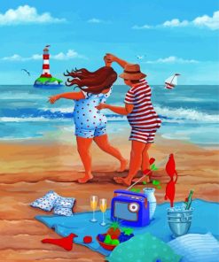 Dancing Romantic Couple By The Sea Paint By Numbers