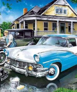 Vintage Car Wash Paint By Numbers
