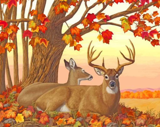 Deer-in-autumn-paint-by-number