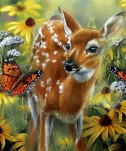 Deer and Butterfly Animal Paint By Numbers