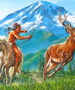 Native Indian Hunter Deer Paint By Numbers