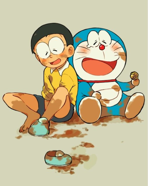 Dirty-nobita-and-doraemon-paint-by-numbers