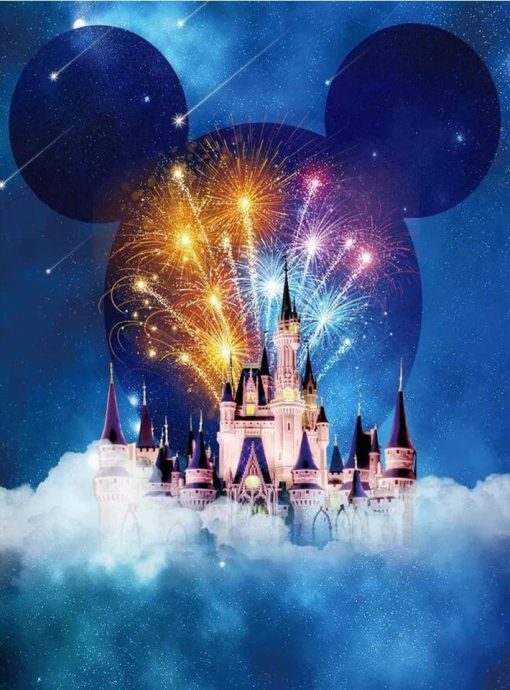 Disney-Castle-Above-Clouds-DIY-Cartoon-And-Animation-Paint-By-Numbers-PBN-41942