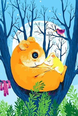 Hamster Tree Scene Paint By Numbers