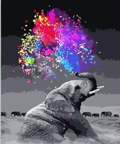 Colorful Bull Elephant Paint By Numbers