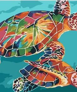 Colorful Sea Turtles Paint By Numbers