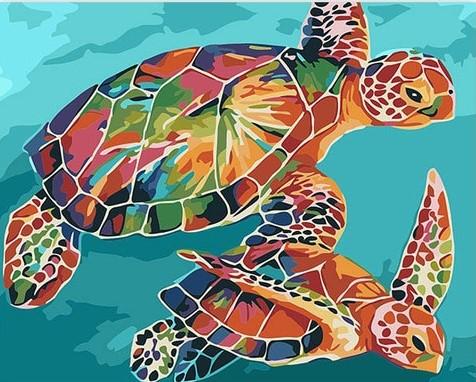 Finalizing the Colorful Sea Turtles artwork