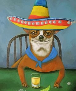 Sombrero-Wearing Dog Paint By Numbers