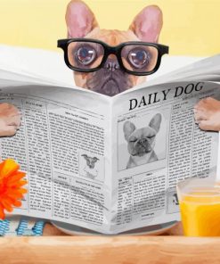 Dog With Newspaper Art Kit Paint By Numbers