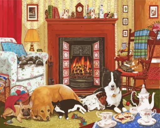 Dogs-And-Cats-In-House-paint-by-numbers