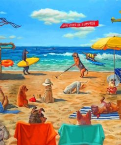 Beach Dogs Fun Paint By Numbers