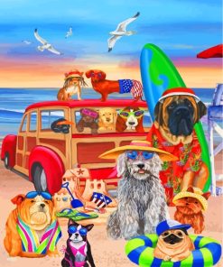 Beach Dogs Paint By Numbers