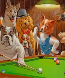 Dogs and Pool Fun Paint By Numbers
