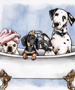 Animals in Bathtub Paint By Numbers