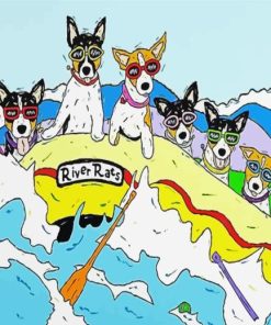 Dogs Rafting Adventure Paint By Numbers