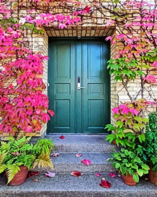 Doorway-with-flowers-paint-by-number