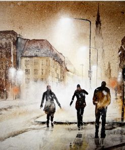 Dublin Cold Night Skyline Paint By Numbers